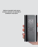 Taşınabilir 80W Kablosuz Lastik Şişirme Pompası Dijital Ekranlı - Görsel 5