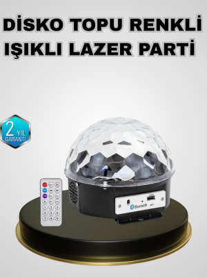 Bluetooth Hoparlörlü LED Disko Işığı Müzik Ritim Duyarlı ve Taşınabilir