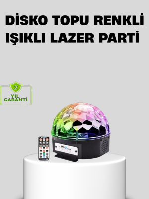 Ritim Hassasiyetli Bluetooth Hoparlörlü Disko Işığı Döner LED Efektli