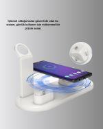 4’lü Apple Kablosuz Şarj Standı iPhone Watch ve AirPods Çoklu Şarjlı - Görsel 3