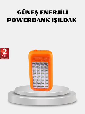 Solar Powerbank 10000 mAh LED Kamp Lambalı Taşınabilir Şarj Cihazı