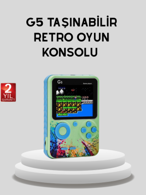 G5 Taşınabilir Retro Game Box 500 Oyunlu Şarjlı Mini Oyun Konsolu