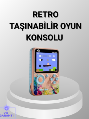 Mini Retro Oyun Konsolu 500 Oyunlu 3.0 İnç Ekran ve Şarjlı Batarya