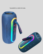 Mini Mavi Bluetooth Hoparlör Şık Görünüm ve Taşınabilir Güçlü Ses - Görsel 5