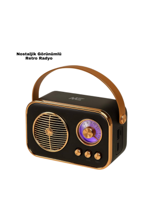 Vintage Bluetooth Radyo – TF Kart ve FM Destekli Taşınabilir Nostaljik Model
