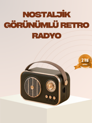 Retro Bluetooth Radyo – Nostaljik Tasarım, TF Kart ve USB Destekli