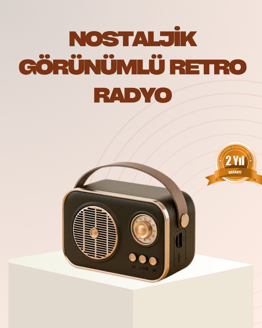 1239533_1-63.png Retro Bluetooth Radyo – Nostaljik Tasarım, TF Kart ve USB Destekli - Görsel 1