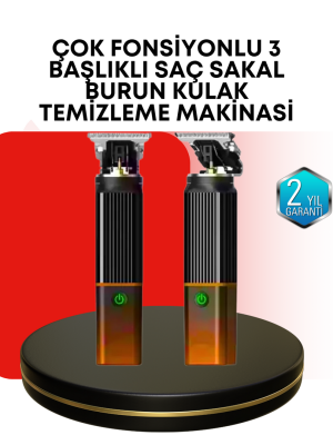 Erkekler İçin Şarjlı 3’ü 1 Arada Trimmer Seti – Güçlü Motor, Sessiz Çalışma