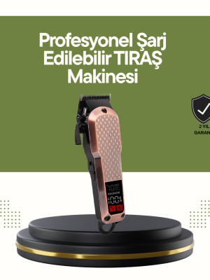 Şarjlı Saç Kesme Makinesi – 4 Kademeli Ayar, LCD Ekran ve Hızlı Şarj Desteği