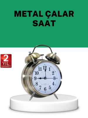 Gümüş Renkli Sessiz Işıklı Dekoratif Masa Üstü Çalar Saat Alarmlı