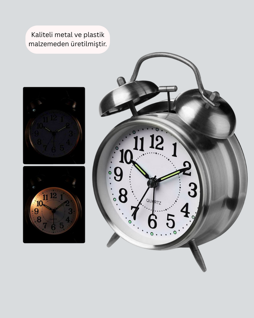 1239587_10-3.png Dekoratif Yuvarlak Gümüş Sessiz Işıklı Masa Üstü Çalar Saat Alarmlı ve Şık Tasarım - Görsel 5