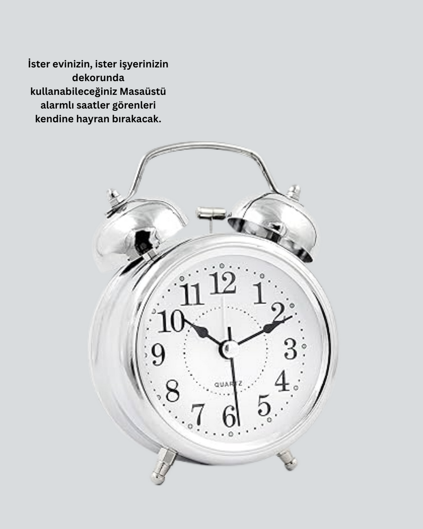 1239587_9-3.png Dekoratif Yuvarlak Gümüş Sessiz Işıklı Masa Üstü Çalar Saat Alarmlı ve Şık Tasarım - Görsel 4