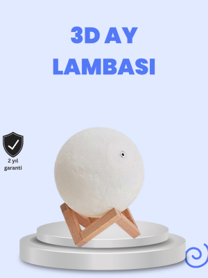 RGB Modlu 16 Renkli Ay Gece Lambası 3D Baskı ve Uzaktan Kumanda Özellikli