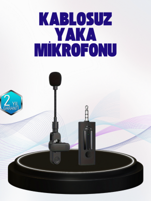 2.4 GHz Kablosuz Yaka Mikrofonu – 60 Metre Menzil, Gürültü Azaltma, Type-C Şarjlı