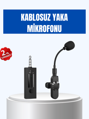 Kablosuz 2.4 GHz Yaka Mikrofonu – 60 m Menzilli, Gürültü Azaltıcı, Şarjlı ve Taşınabilir