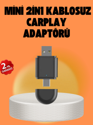 Kablosuz CarPlay ve Android Auto Dönüştürücü – USB-A & Type-C Girişli Akıllı Adaptör