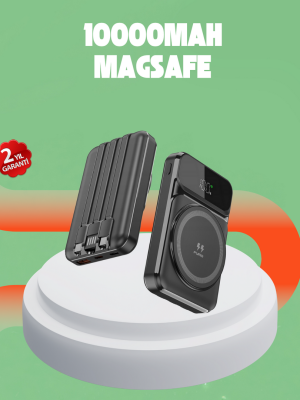 10000 mAh Kablosuz Hızlı Şarj Destekli Powerbank – 15W, PD20W, Type-C Girişli