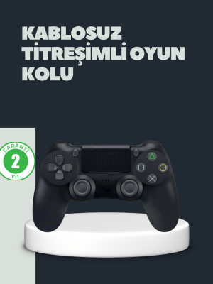 Kablosuz Titreşimli Oyun Kolu – PS4 Uyumlu Ergonomik Tasarım ve Uzun Pil Ömrü