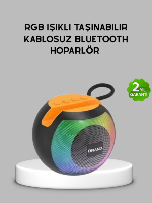Bluetooth 5.0 Hoparlör – RGB Işıklı, Güçlü Bas ve 360° Surround Ses