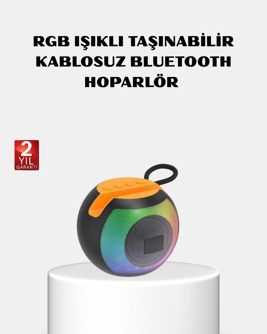 1240278_3-94.png RGB Işıklı Bluetooth Hoparlör – 360° Stereo Ses ve 8 Saat Çalma Süresi - Görsel 1