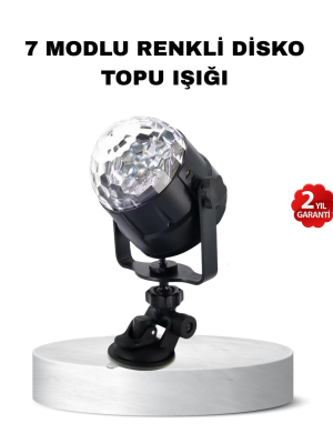 Müzik Ritmine Duyarlı Renkli Disko Topu – 7 Modlu Işıklı Parti Lambası