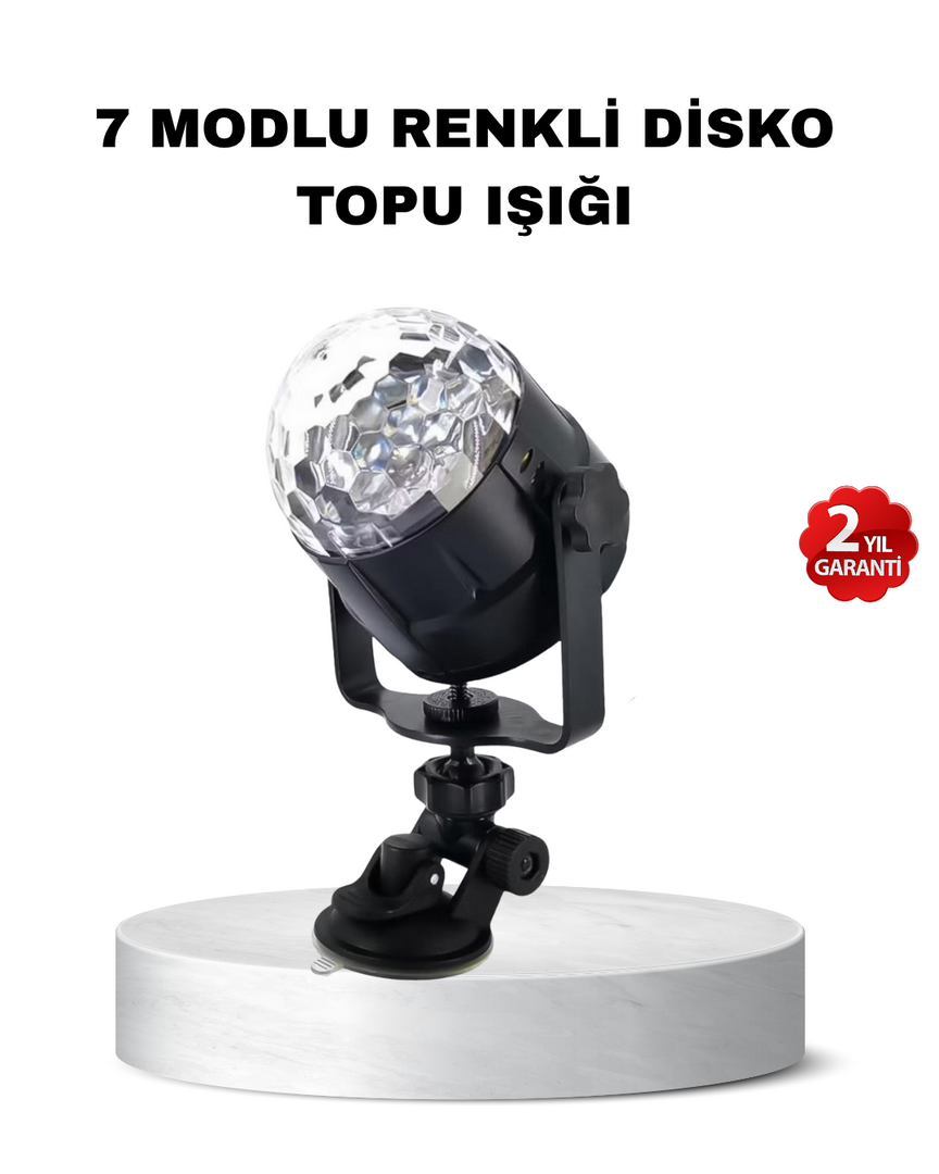 1240300_1-87.png Müzik Ritmine Duyarlı Renkli Disko Topu – 7 Modlu Işıklı Parti Lambası - Görsel 1