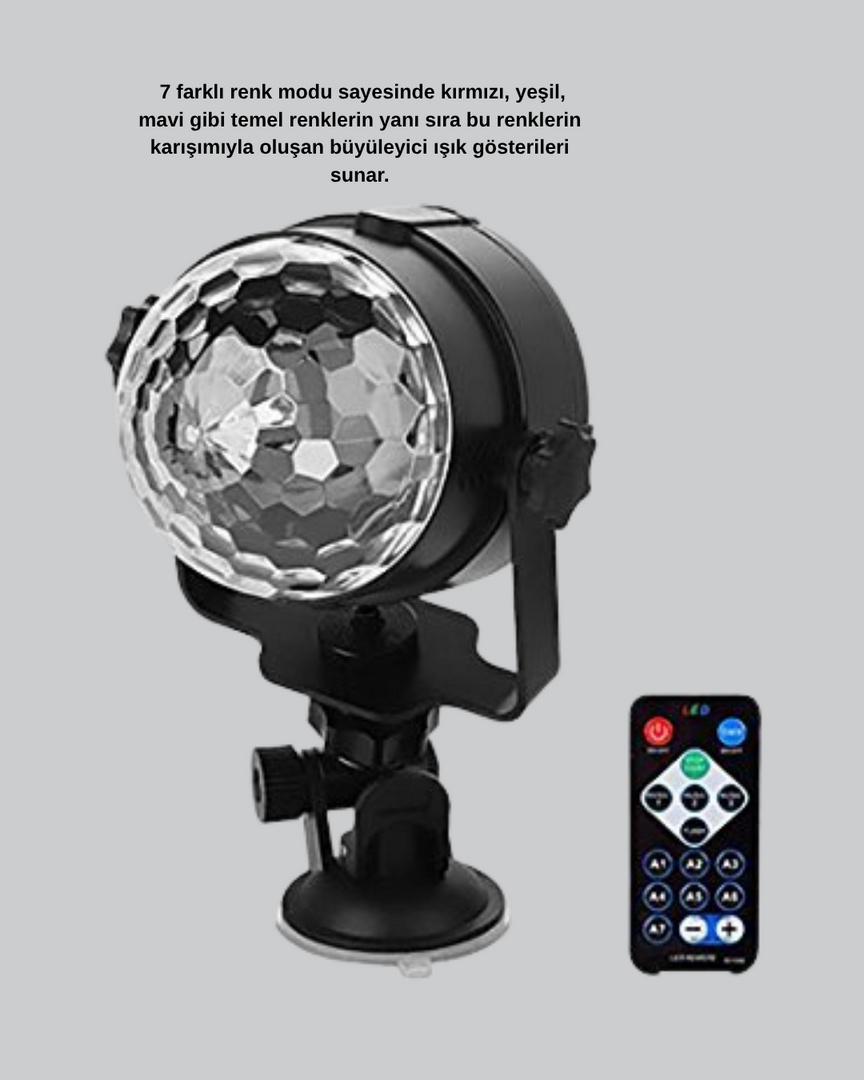1240300_5-87.png Müzik Ritmine Duyarlı Renkli Disko Topu – 7 Modlu Işıklı Parti Lambası - Görsel 3
