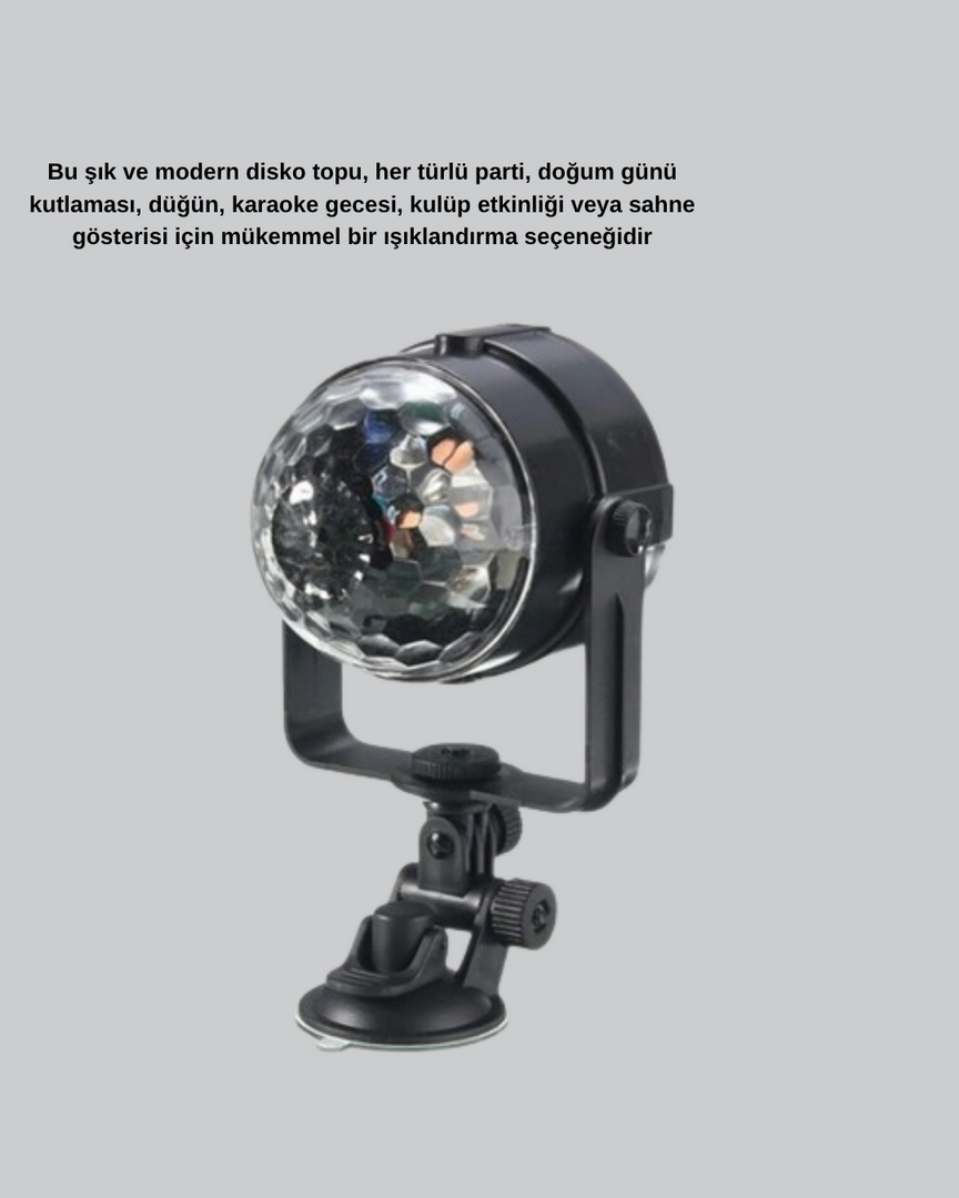 1240300_7-87.png Müzik Ritmine Duyarlı Renkli Disko Topu – 7 Modlu Işıklı Parti Lambası - Görsel 5