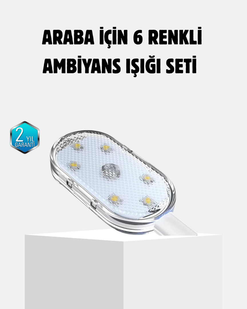 1240302_2-86.png Kablosuz Manyetik Araba İçi LED Ambiyans Aydınlatma – Pratik Montajlı - Görsel 1