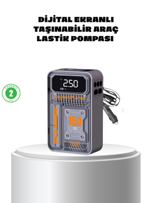 Taşınabilir Kablosuz Hava Pompası – 150 PSI Güçlü Basınç ve 6000mAh Şarjlı