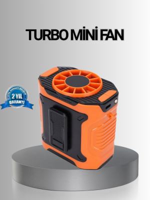 Turbo Mini Taşınabilir Fan – 100 Kademeli Dijital Hız Kontrolü ve Type-C Şarj