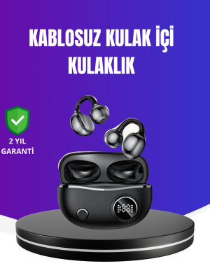 Ergonomik Klipsli Kablosuz Kulaklık – 30 Saat Pil ve Dokunmatik Kontrol Özelliği