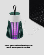 Mor Işıklı Şarjlı Böcek Öldürücü Lamba – Ev, Balkon ve Kamp Kullanımına Uygun - Görsel 3