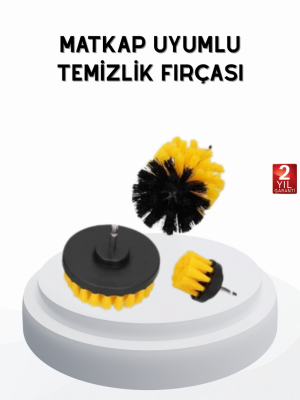 3’lü Matkap Temizlik Fırçası Seti – Banyo, Mutfak ve Araç Jantı İçin Etkili