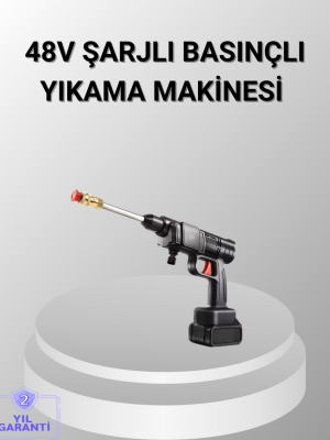 48V Kablosuz Yıkama Makinesi – 2 Pil, Köpük Tankı ve Ayarlanabilir