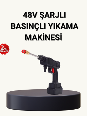 Taşınabilir Basınçlı Yıkama Makinesi – 5m Hortumlu, Köpük Şişeli, 48V Güçlü