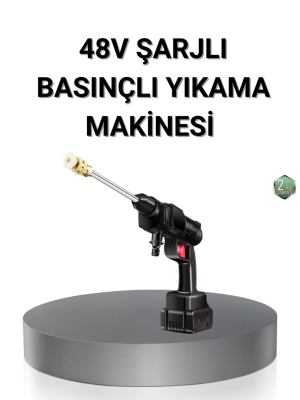 Kablosuz Basınçlı Yıkama Makinesi – 48V Güçlü Motor, 2 Pil ve Köpük Hazneli