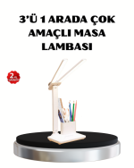 Kalemlik ve Telefon Standlı Masa Lambası – Kısılabilir LED Işık, Göz Dostu Tasarım