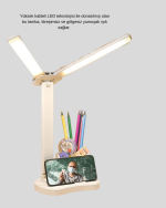 Kısılabilir LED Masa Lambası – Kalemlik ve Telefon Standlı, Göz Yormayan Işık - Görsel 4