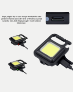 LED Mini Anahtarlık Fener – 1000 Lümen Güçlü Işık ve USB Type-C Şarjlı - Görsel 3