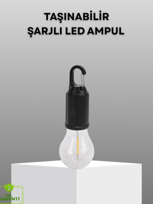 Şarjlı Kancalı LED Lamba – Kamp, Balkon ve Acil Durum Işığı