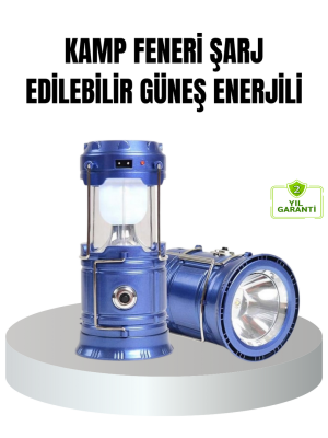 Güneş Enerjili Kamp Lambası Şarjlı Taşınabilir Kompakt Açık Hava Işığı
