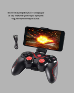 Bluetooth Gamepad Kablosuz Oyun Kumandası Tek Cihaz Destekli - Görsel 2