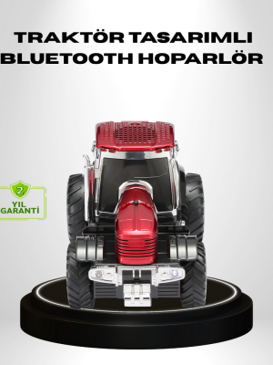 Retro Traktör Tasarımlı Kablosuz Hoparlör USB TF AUX FM Destekli