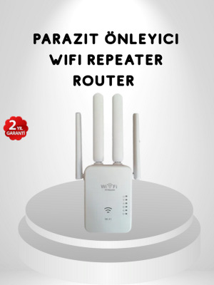 300Mbps WiFi Menzil Genişletici 4 Antenli WPA3 Güvenlikli Priz Tipi Repeater