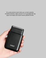 Kompakt Şarjlı Tıraş Makinesi Çift Yönlü Bıçaklı 45 Dakika Kullanım Süreli - Görsel 2