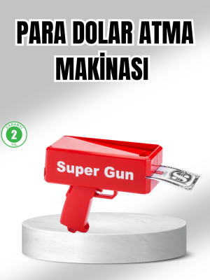 Super Money Gun Para Saçma Tabancası Yüksek Atış Güçlü Kırmızı Model