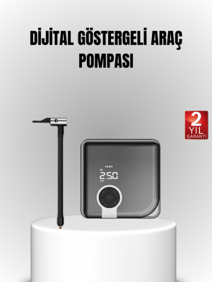 6000mAh Bataryalı Type-C Şarjlı Mini Hava Kompresörü LED Işıklı