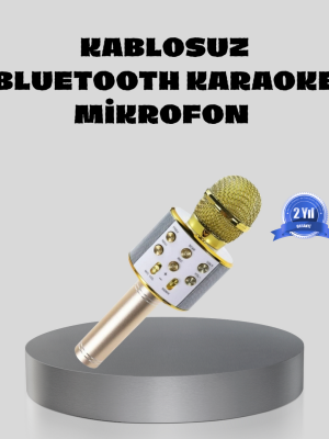 Bluetooth Karaoke Mikrofon Şarjlı Uzun Pil Ömürlü Çok Fonksiyonlu