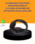 Kırmızı Oyuncu Kulaklığı Bilgisayar Uyumlu Stereo Yüksek Ses Kaliteli